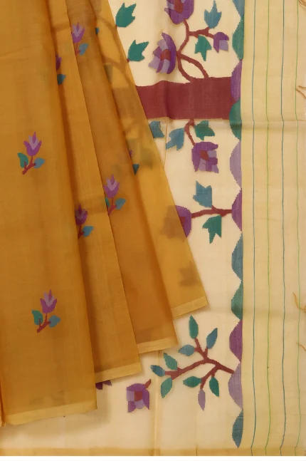 Mustard Bengal Jamadani Saree