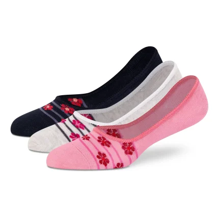 Baby Pink Beige Grey No-Show Socks - Women (Pack of 3)