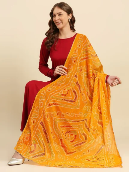 Multi Printed Bandhini Chiffon Dupatta