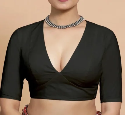 Saree Lehenga Blouse Deep -V Neck Half sleeves blouse for women !! blouse , women blouse