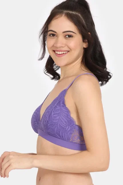 Rosaline City Hearts Double Layered Non Wired Medium Coverage Lace Bra
